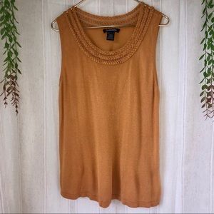 Ellen Tracy Viscose Bamboo Braided Tank/Shell